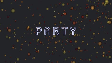 Animation-of-party-over-black-background-with-dots