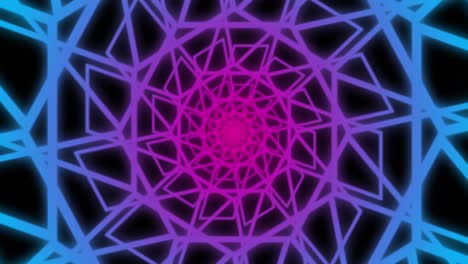 Animation-of-purple-and-pink-neon-pattern-moving-in-hypnotic-motion-on-seamless-loop