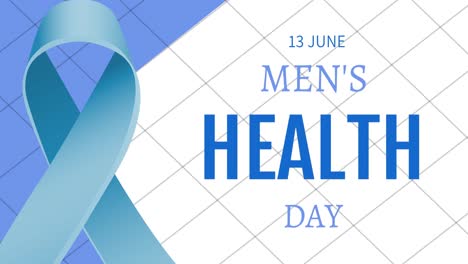 Animation-of-mens-health-week-text-over-blue-ribbon