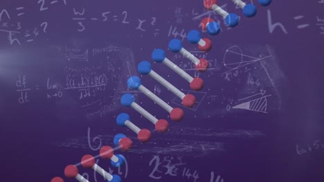 Animation-Der-Datenverarbeitung-Und-Des-DNA-Strangs-Auf-Blauem-Hintergrund