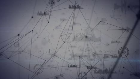 Animation-Eines-Netzwerks-Von-Verbindungen-Auf-Weißem-Hintergrund