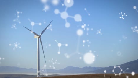 Animation-of-molecules-over-wind-turbines