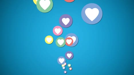 Animation-Fallender-Social-Media-Symbole-Auf-Blauem-Hintergrund