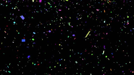 Animation-of-falling-colourful-confetti-over-black-background