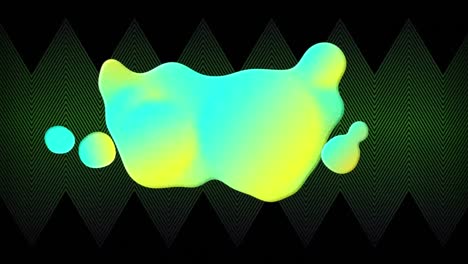 Animation-of-yellow-and-green-stains-over-black-background