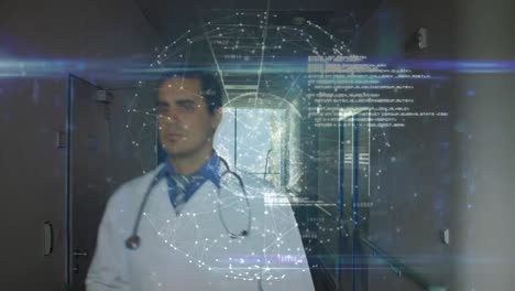 Animation-of-digital-data-interface-over-caucasian-male-doctor