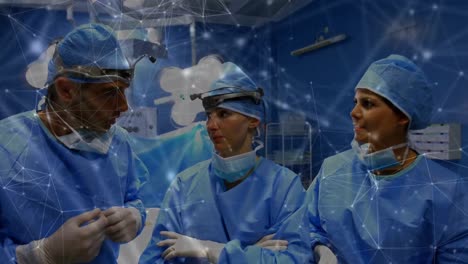 Animation-of-network-of-connections-over-diverse-surgeons-in-operating-theater
