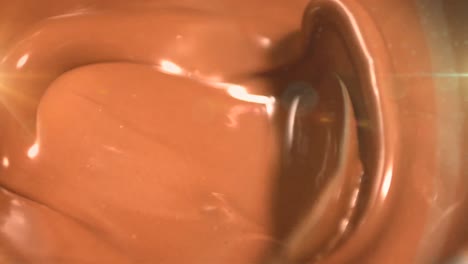 Animation-Von-Licht-über-Geschmolzener-Milchschokolade