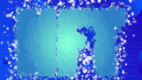 Animation-of-nft-over-dots-and-blue-background