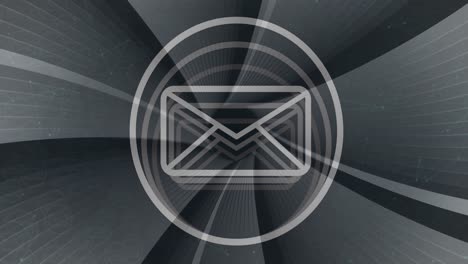 Animation-of-email-icon-over-grey-iris