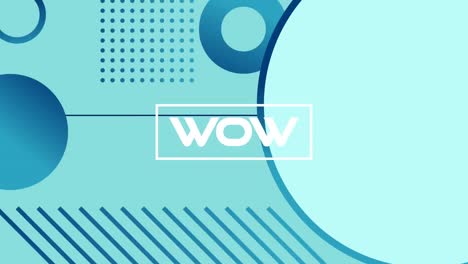 Digital-animation-of-wow-text-banner-against-abstract-shapes-on-blue-background