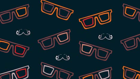 Animation-of-glasses-over-black-background