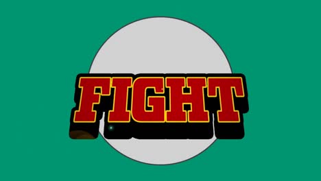 Animation-of-fight-text-on-green-background