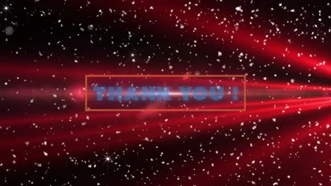 Animation-of-thank-you-text-over-glowing-lights-on-dark-background