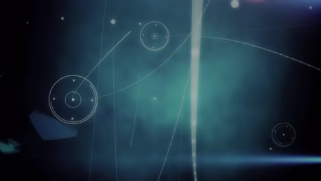 Digitale-Animation-Eines-Netzwerks-Von-Verbindungen-Und-Lichtflecken-Vor-Blauem-Hintergrund