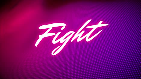 Animation-of-fight-text-over-light-spots-on-black-background