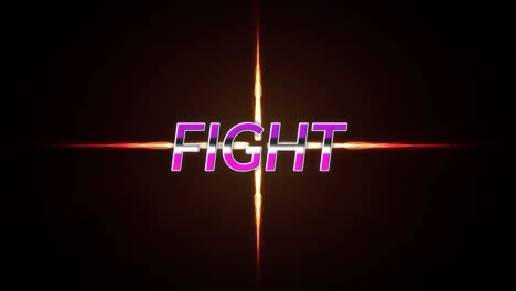Animation-of-fight-text-over-light-trails-on-black-background