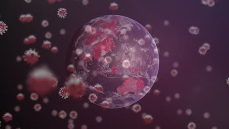 Animation-Von-Viruszellen-Auf-Der-Ganzen-Welt