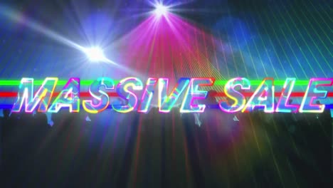 Animation-of-massive-sale-text-over-people-dancing-on-black-background