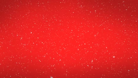 Animación-De-Nieve-Cayendo-Sobre-Fondo-Rojo-En-Navidad.