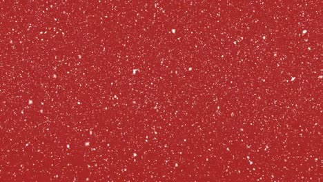 Animation-of-snow-falling-over-red-background-at-christmas