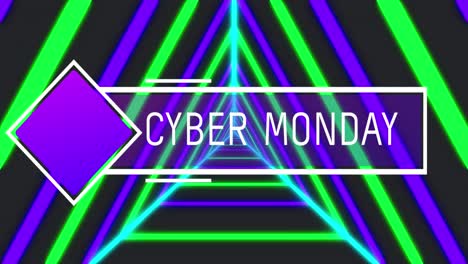 Animation-Von-Cyber-Monday-Text-über-Formen