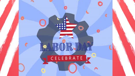 Animation-of-labor-day-celebrate-text-over-shapes