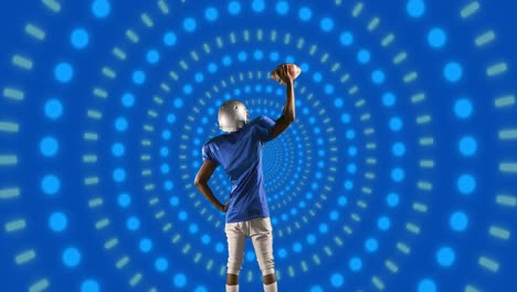 Animation-Eines-Afroamerikanischen-Männlichen-American-Football-Spielers-Mit-Ball-über-Formen