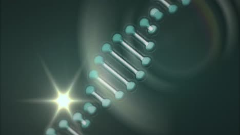 Animation-of-light-spots-and-dna-strand-over-black-background