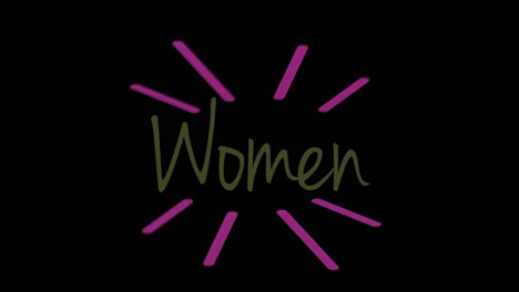 Animation-of-women-text-on-black-background