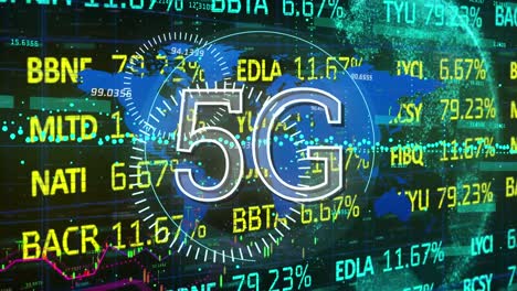 Animation-of-5g-over-financial-data-and-globe