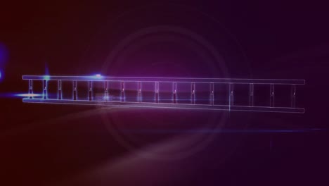 Animation-Der-Datenverarbeitung-über-DNA-Auf-Violettem-Hintergrund