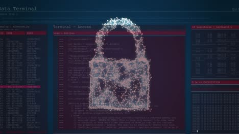Animation-of-data-processing-over-padlock