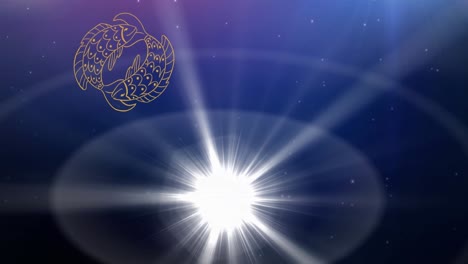 Animation-of-horoscope-symbols-over-stars-on-blue-background