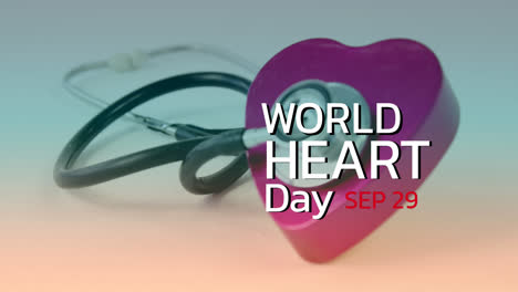 Animation-of-world-heart-day-text-over-stethoscope
