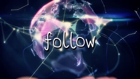 Animation-of-follow-text-over-globe