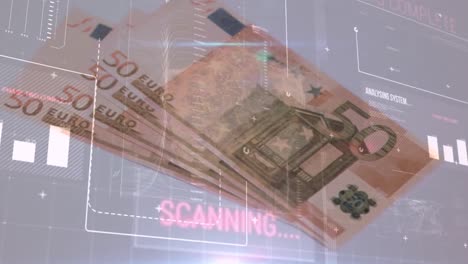 Animation-of-data-processing-over-banknotes