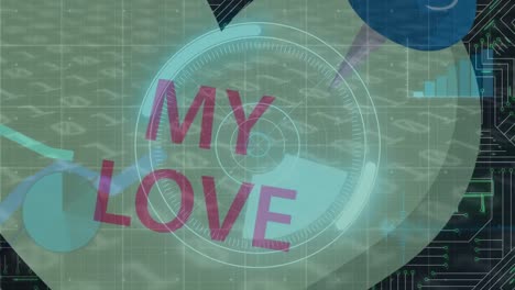 Animation-Der-Datenverarbeitung-Und-Des-Scope-Scannens-über-Meinem-Liebestext-Und-Meiner-Computerplatine