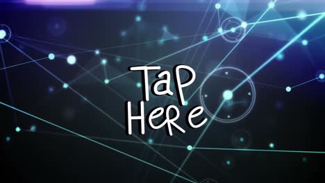 Animation-of-tap-here-over-connections-on-violet-and-black-background
