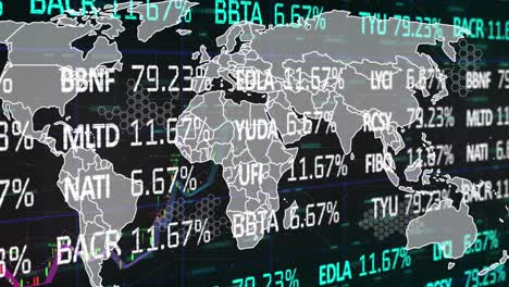 Animation-of-stock-market-over-world-map-on-black-background
