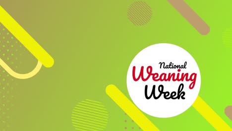 Animation-of-national-weaning-week-text-over-colorful-shapes
