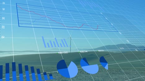 Animation-Von-Statistiken-Und-Datenverarbeitung-über-Einer-Windkraftanlage