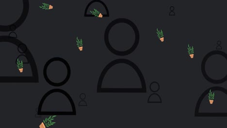 Animation-of-plant-icons-over-media-icons