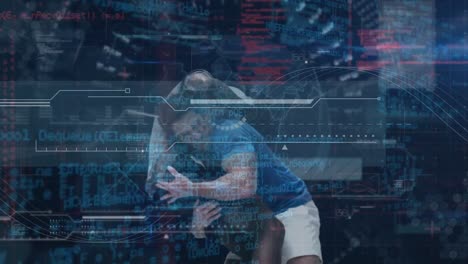 Animation-of-data-processing-over-diverse-male-rugby-players