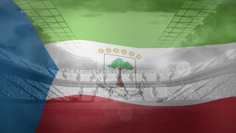 Animation-of-flag-of-guinea-over-sports-stadium