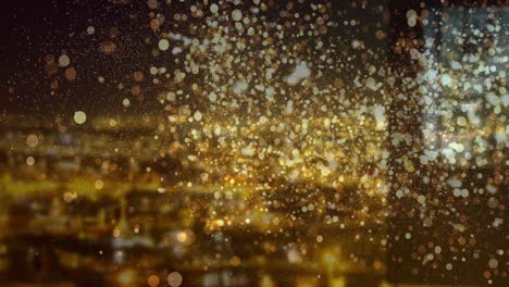 Animation-of-golden-dots-over-night-cityscape