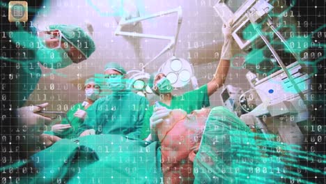 Animation-of-binary-coding-and-data-processing-over-diverse-surgeons-in-operating-theatre
