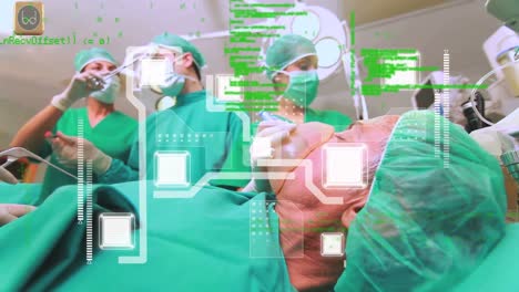 Animation-of-connections-and-data-processing-over-diverse-surgeons-in-operating-theatre