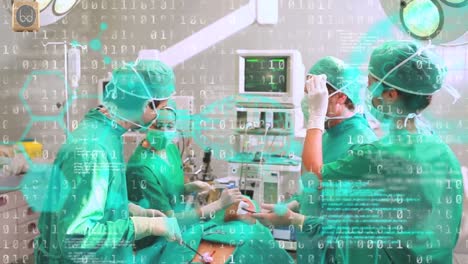 Animation-of-binary-coding-and-data-processing-over-diverse-surgeons-in-operating-theatre