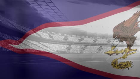 Animation-Der-Flagge-Samoas-über-Dem-Sportstadion